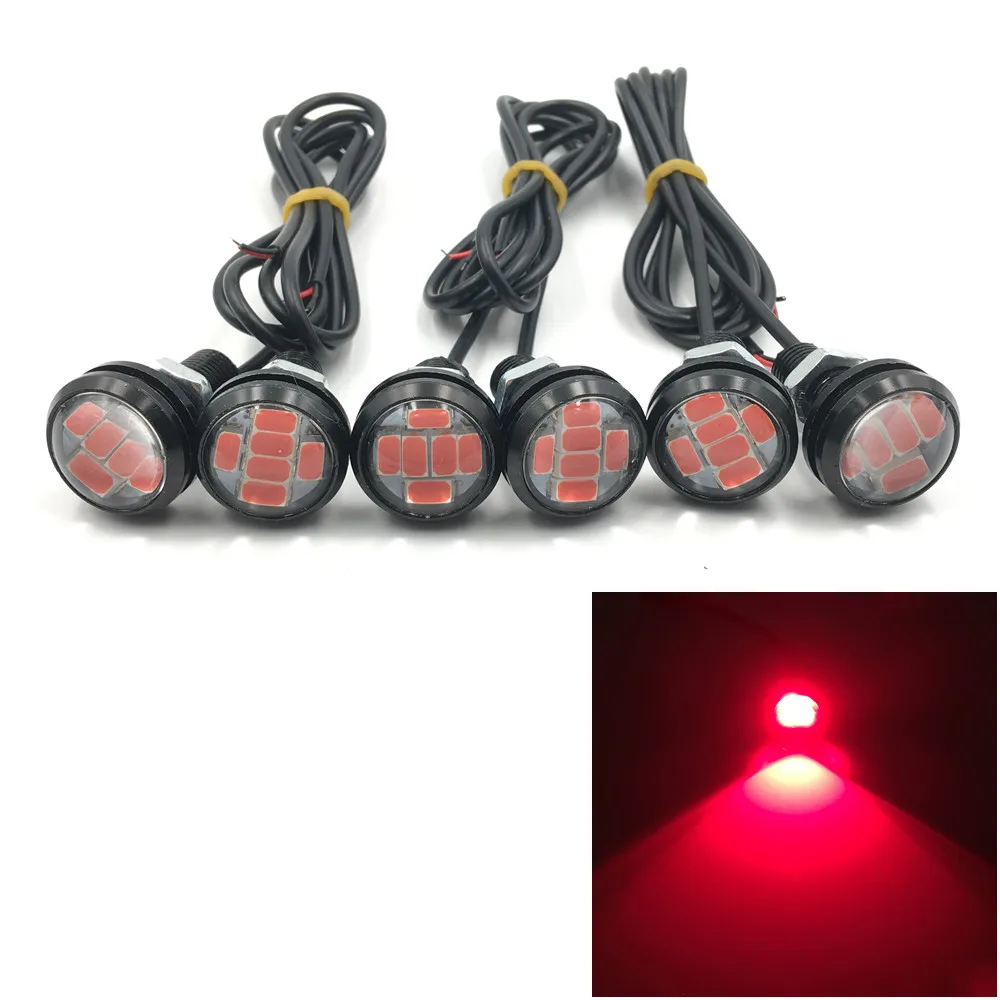 

6PCS 12v 5730 6 SMD LED Eagle Eye Daytime Running Light Spotlight DRL LED Motorcycle Car lamp Red