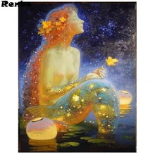 5D DIY на заказ фото алмазная живопись полная квадратная вышивка Русалочка изображение бриллиантов Стразы мозаичная Настенная Наклейка Декор
