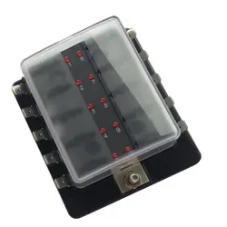 Durale 10-Way светодиодный подсветкой лезвие предохранителя коробка с крышкой