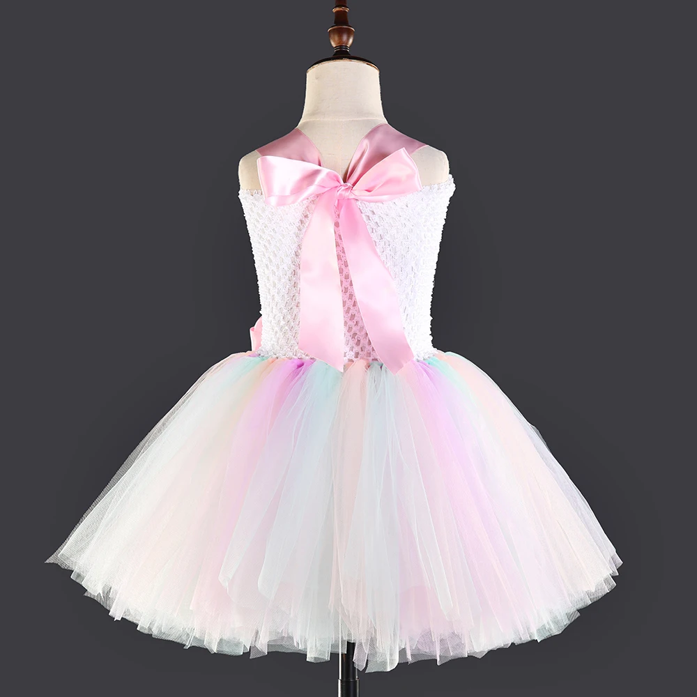 Candy Pony Unicorn Pattern Flower Girl Christmas Dress Princess Unicorn Costume for Girls Halloween Toddler Kids Girls Hot Dress (4)