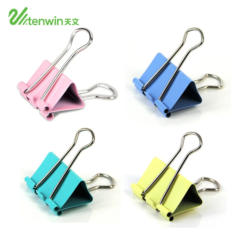 

TENWIN 25mm Colour Metal Binder Clips 48 Pcs Notes Letter Paper Clip Office Supplies Binding Securing Clip Product 1304