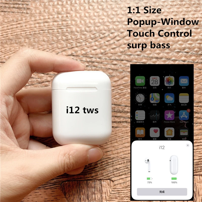 

i12 TWS Touch control Mini 1:1 Air Wireless Bluetooth 5.0 earphones headset with Popup pk i10 i11 tws for IOS Smart Phone xiaomi