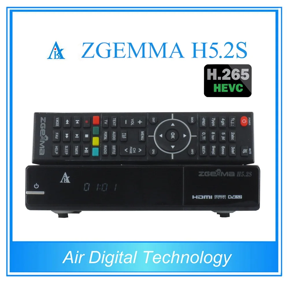 2 pcs/lot zgemma h5.2s twin tuner dvb s2 satellite receiver h.265 decoder