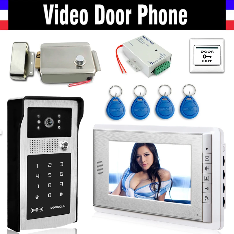 7 Inch LCD Wired Video Door Phone Doorbell System Electronic