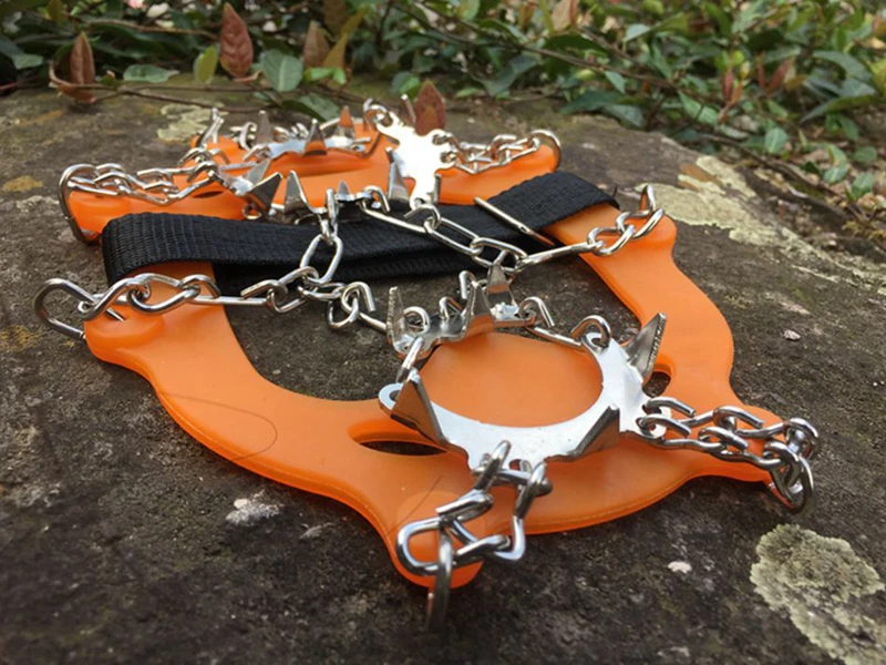 Quality Outdoor Climbing Antiskid Crampons Winter Walk 18 Teeth Ice Fishing Snowshoes Manganese Steel Slip Shoe Covers (20)
