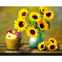 Алмазное Рисование Подсолнечник желтый вышивка крестиком цветок картина маслом на заказ 5D DIY украшение спальня подарок вешается на стену li