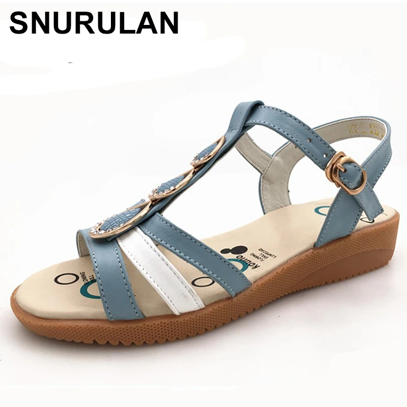SNURULANNew women summer sandals leather nurses shoes pregnant women