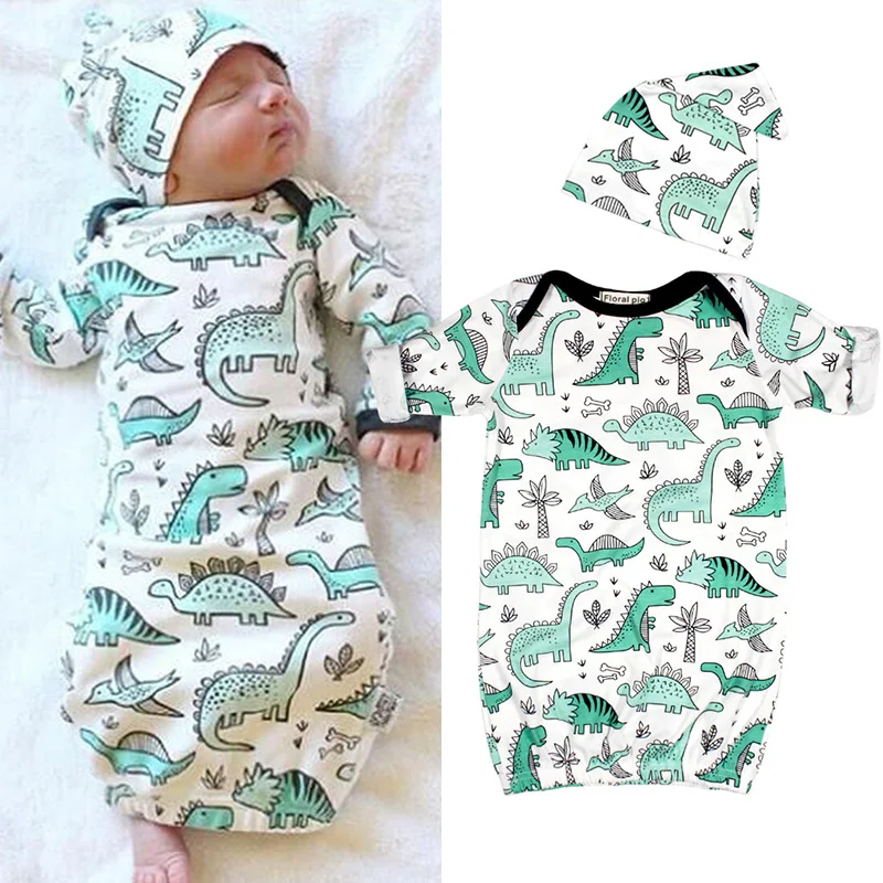 

Newborn Baby Sleeping Bag 2018 Kids Sleep Sack Infant Baby Boy Blankets Cartoon Dinosaur Baby Winter Sleeping Bag Hat 2pcs Set