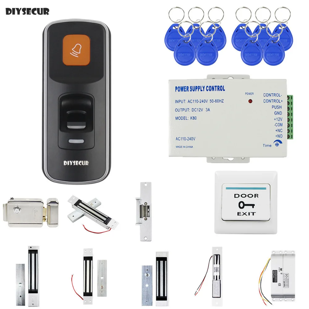 DIYSECUR отпечатков пальцев RFID 125 кГц клавиатуры двери Система контроля доступа безопасности замок комплект
