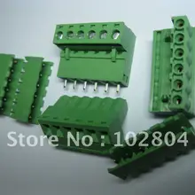 Зеленый 6 pin 5,08 мм винтовой клеммный блок соединитель подключаемый тип 180 шт. в партии Горячая распродажа высокое качество