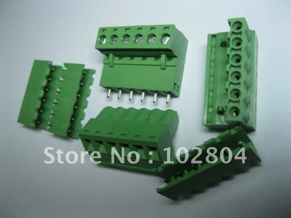 

Green 6 pin 5.08mm Screw Terminal Block Connector Pluggable Type 180 Pcs Per Lot HOT Sale High Quality