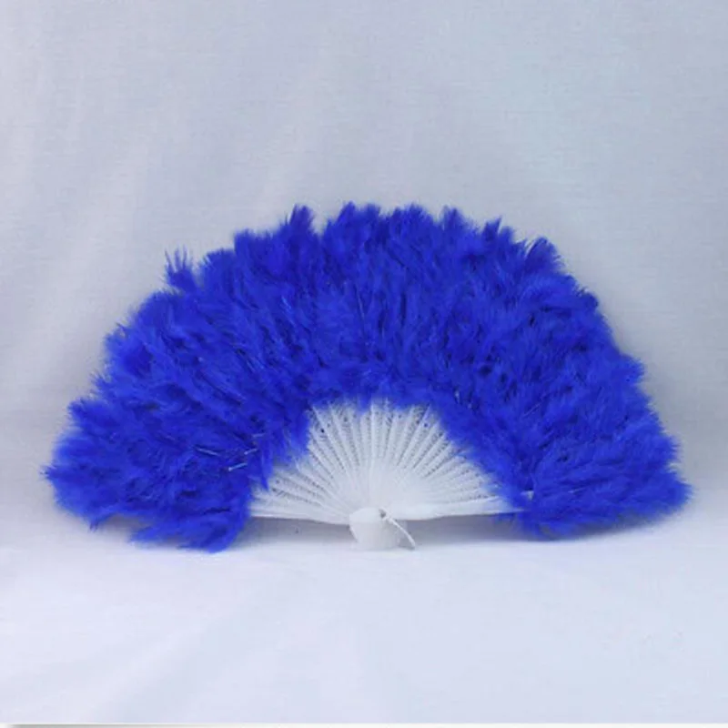 

9 Colors feather wedding party ball lady folding hand fan Fancy Costumes For Women
