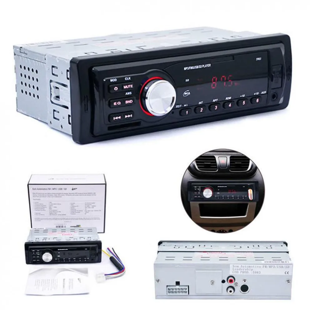 

Brand New 5983 Car In-Dash Stereo Audio FM Aux Input Receiver SD USB MP3 WMA Radio Player 1 DIN