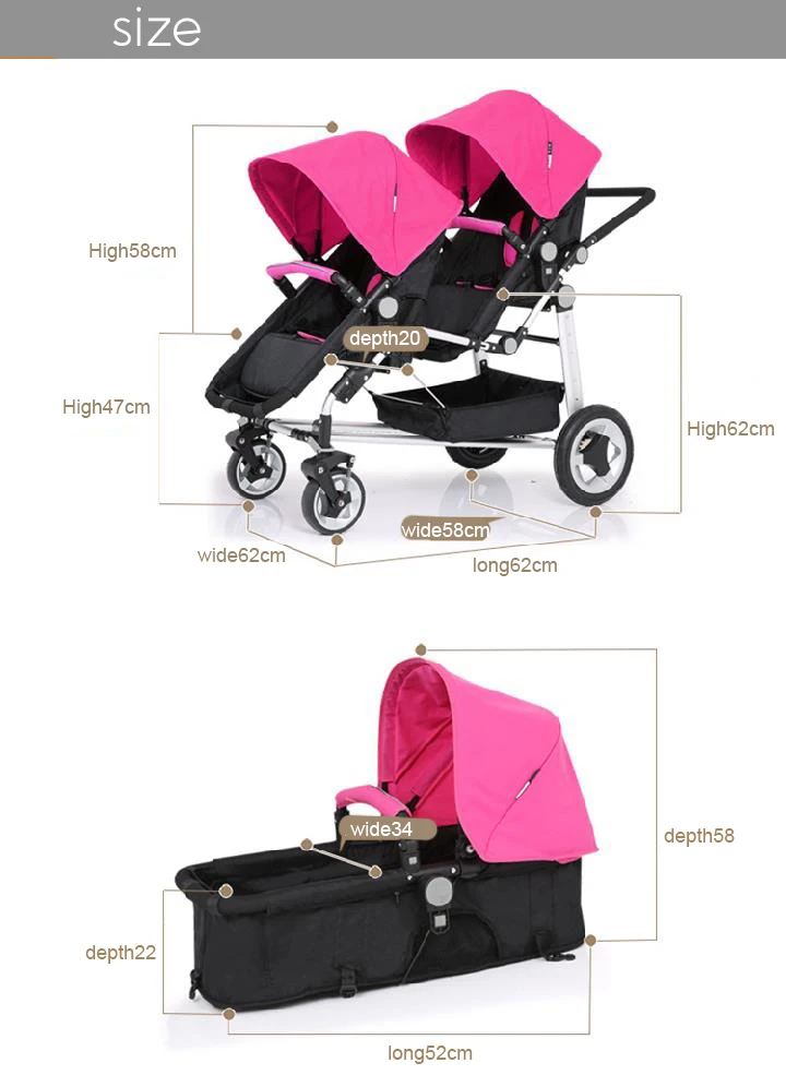 Детская коляска для близнецов Двойная Передняя и задняя складные принадлежности Европейская детская коляска s двойная коляска с автомобильным сидением