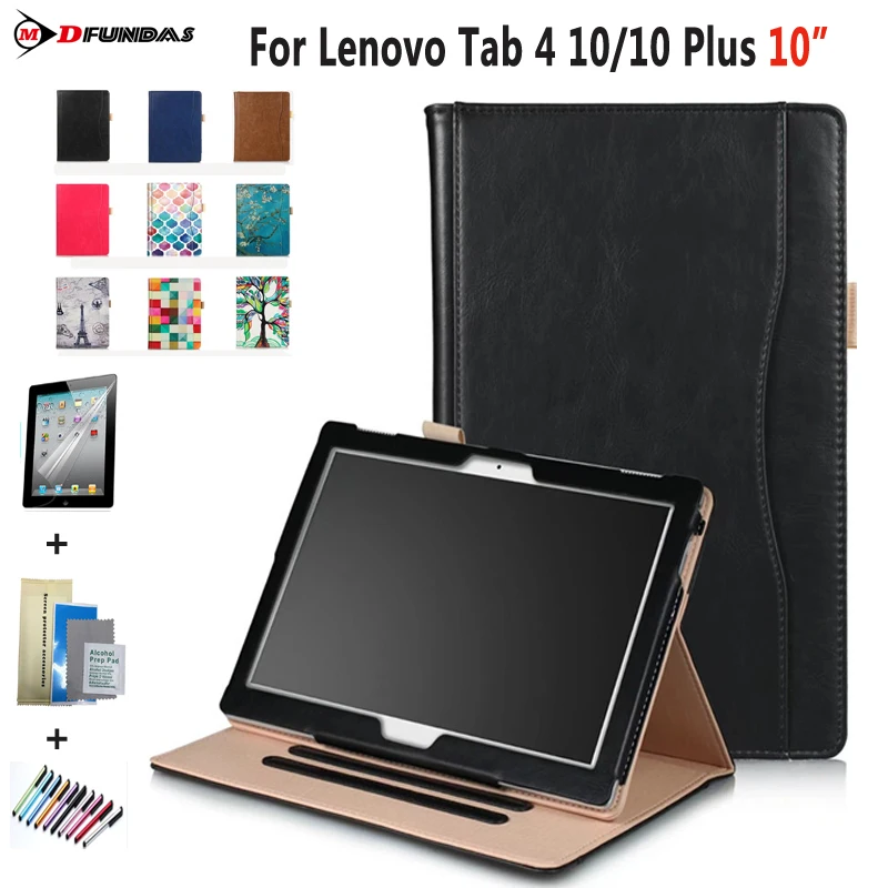 

MDFUNDAS Coque For Lenovo Tab4 10/10 Plus Front Support Flip Wallet Leather Case Cover For Tab 4 10/10 Plus + Protective Film