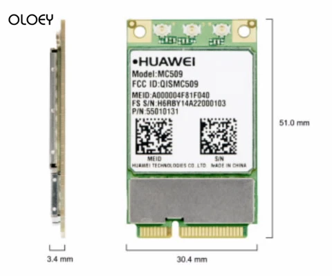  HUAWEI MC509 MINI PCIE EVDO: doble banda 800/1900 MHz 1 X: módulo inalámbrico de doble banda 800/19
