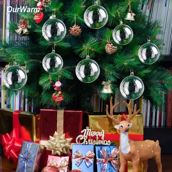 

OurWarm 10Pcs 3-10cm Transparent Ball Plastic Craft Sphere Fillable Baubles Wedding Favors and Gifts Box Christmas Tree Ornament