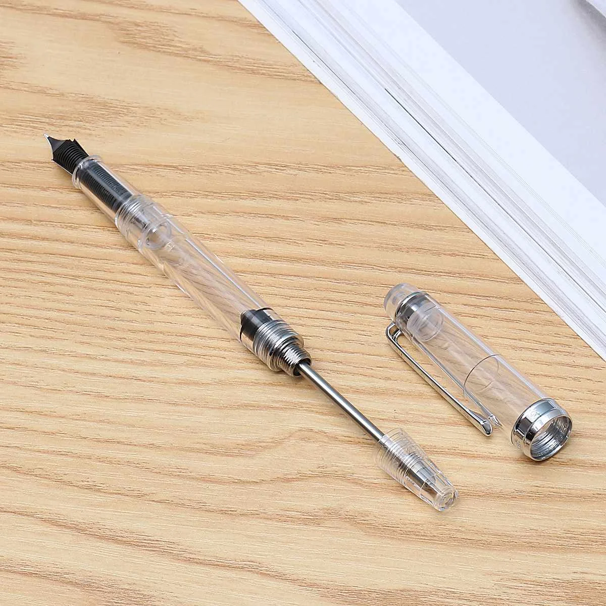 Penbbs268 перьевая ручка прозрачный F0.5mm Nib вакуумное наполнение гладкие чернильные ручки офисный студенческий подарочный набор для письма для офиса канцелярские принадлежности