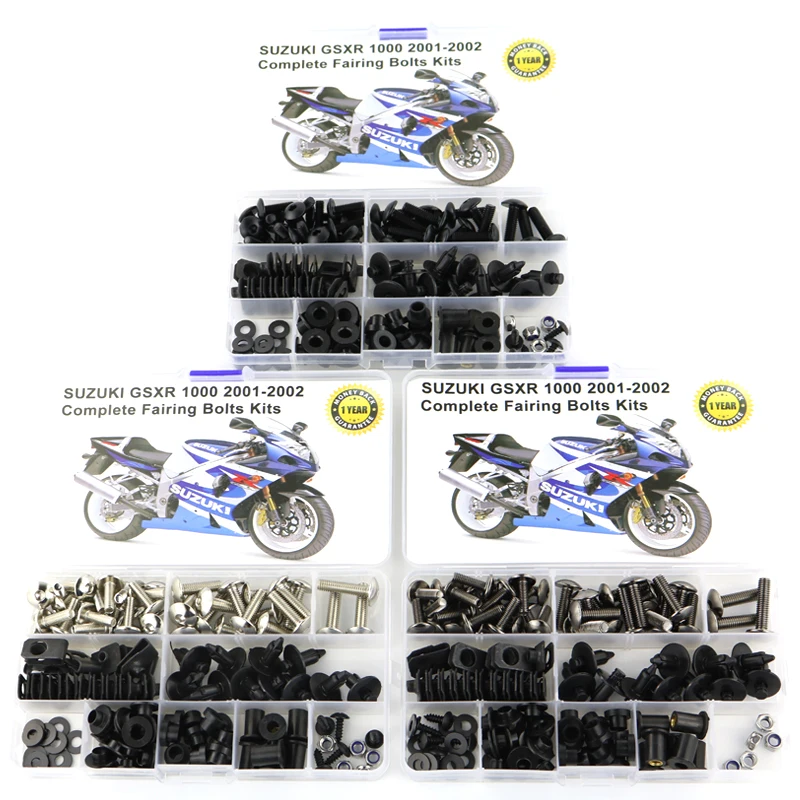 

Motorcycle Complete Fairing Bolts Kit Steel Clips Nuts For GSX-R1000 GSXR1000 2001 2002