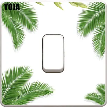 

YOJA Big Leaf Green Plant Personality Wall Sticker Light Switch PVC Home Decoration Decal 8SS0514