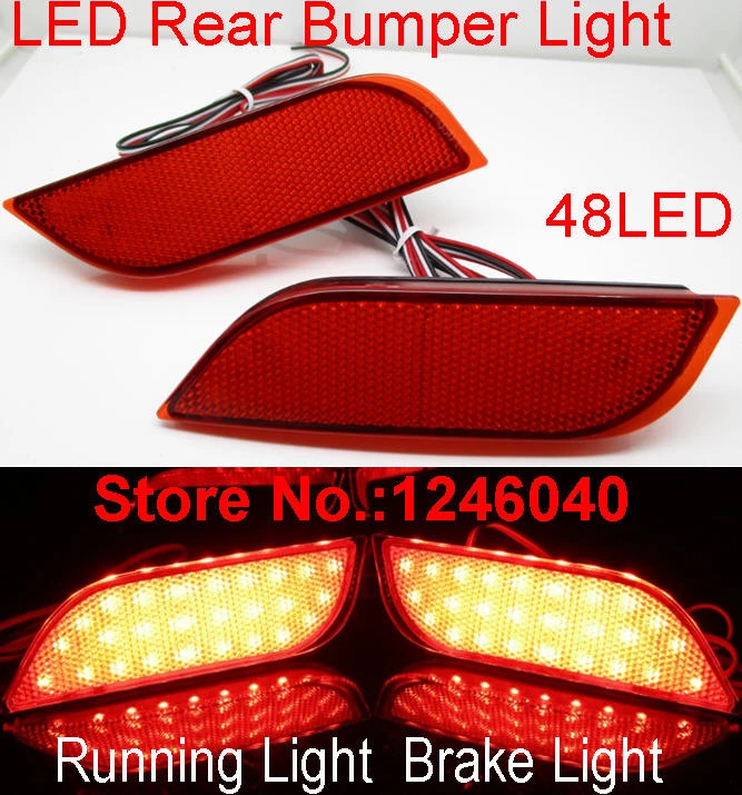 For Subaru Red Lens Rear Bumper Reflector Fog Tail Stop Brake Warn Lights 