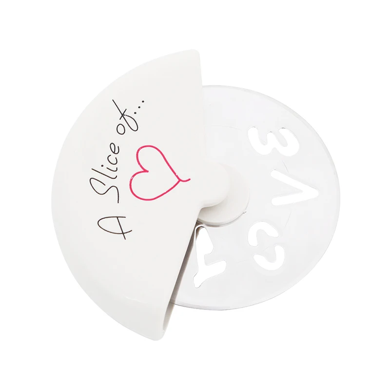 A Slice Of Love Stainless Steel Pizza Cutter Wheel Round Shape Pizza Fondant Pastry Knife Wedding Supplies Pizza Tools