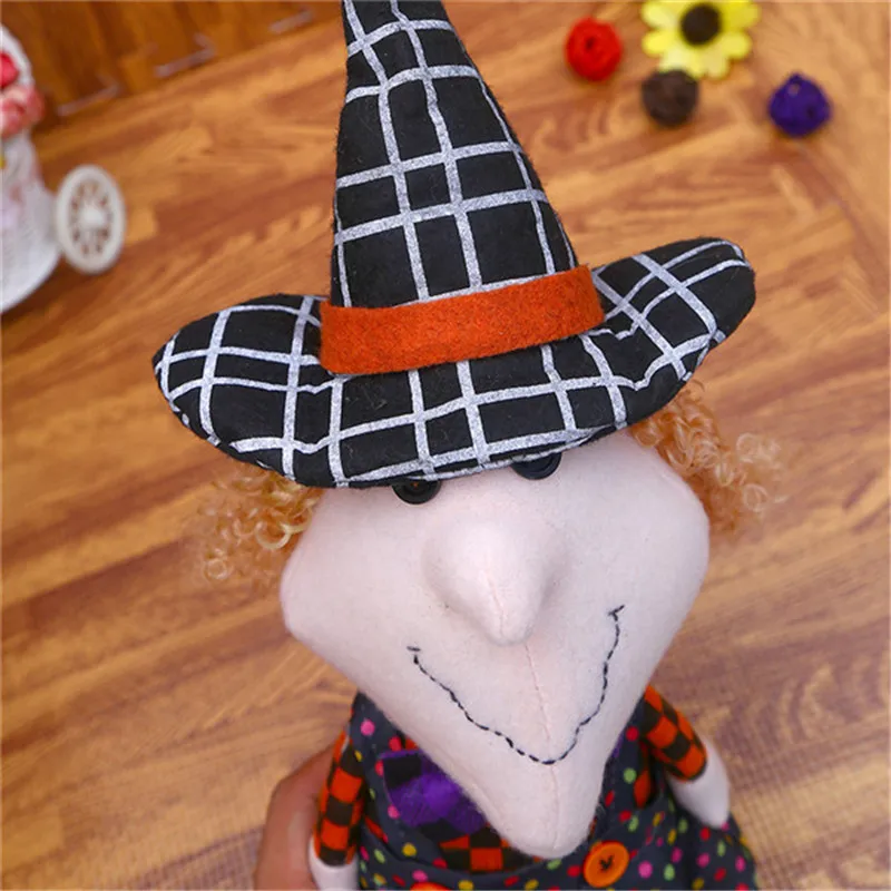 Halloween Fright Night Dolls Witch Ghost Black Cat Pumkin Elf Plush Toys Christmas Kids Friends Gift Cartoon Cosplay Decor  (2)