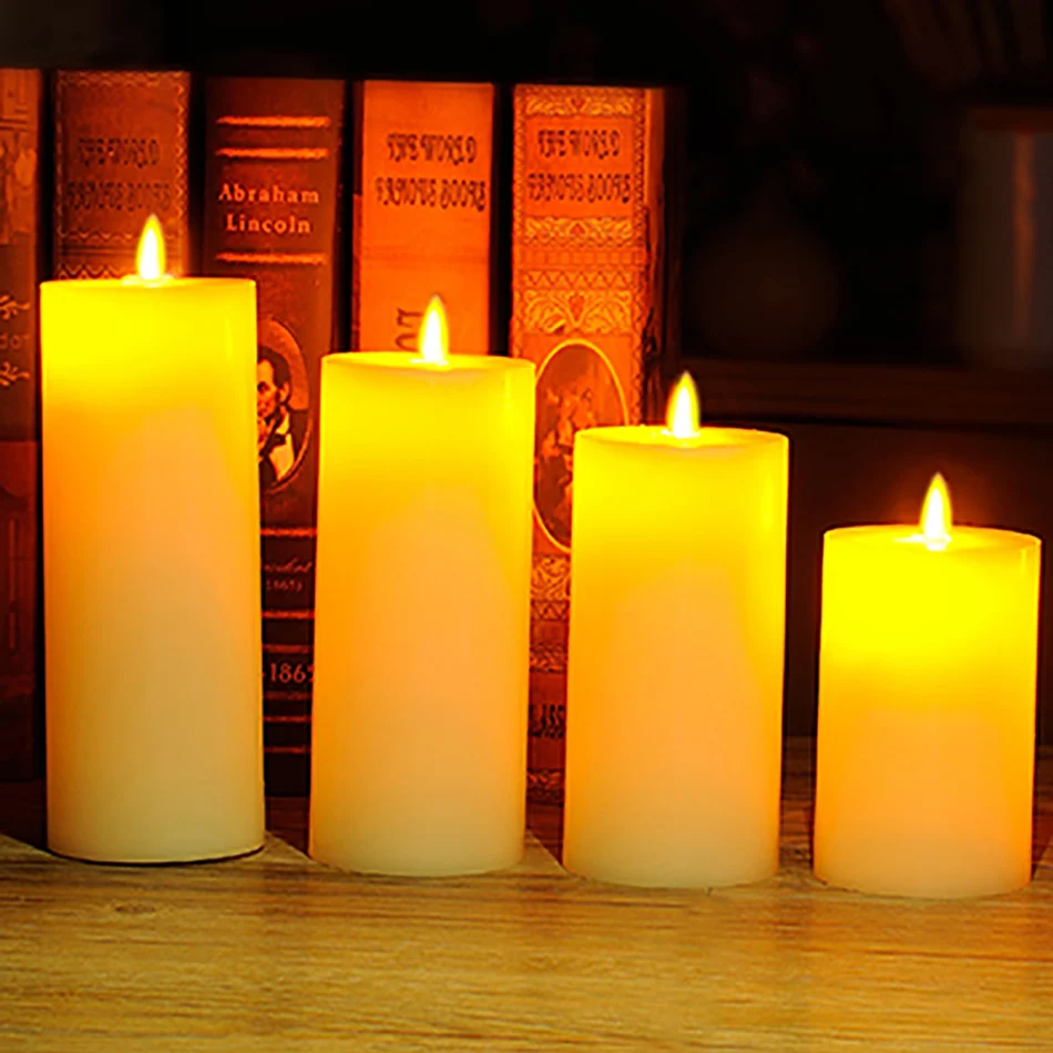 Беспламенная Светодиодная свеча, изготовленная парафиновым воском батареей АА, праздничная Свеча для праздника, детский домашний фонарь-ночник, домашний декор