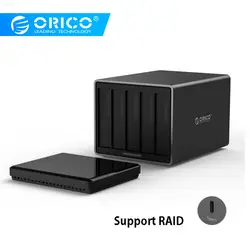 ORICO инструмент Бесплатный тип-C для SATA 5-Bay 5 Гбит/с RAID жесткий диск Док-станция с 12 В 6.5A адаптер питания Поддержка UASP HDD Чехол