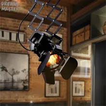 Лофт Винтаж Светодиодный прожектор кованого железа потолочные лампы одежда бар черный промышленный американский стиль точечный светильник