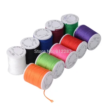 

De Bijoux 10 Rolls 2mm Jewelry DIY Braid Nylon Random Multi-colors Cord, Necklace & Bracelet Cord #89072