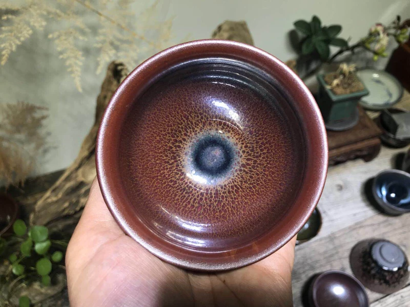 

Jianzhan Red Tenmoku Glaze Tea Cup Bowls Vintage Unique Porcelain 120ml/4.08oz more use more beautiful Underglazed Handmade