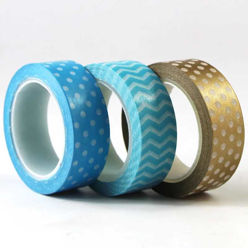 3 Rolls Dot Water Ripple Washi Tape Set Decoration Paper Masking Tapes