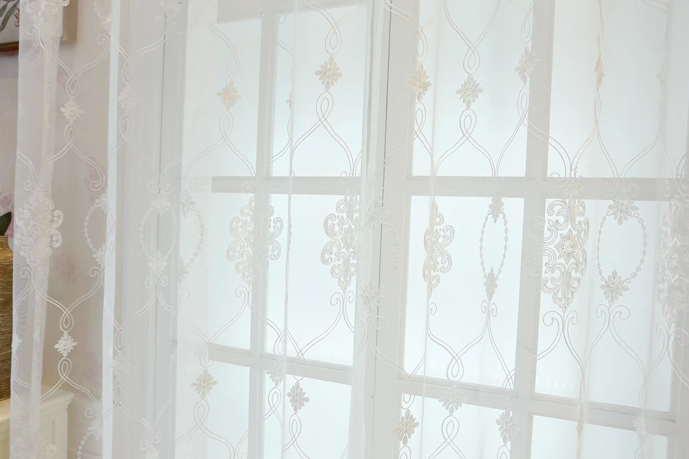 Modern Tulle Curtains for Living Room Kitchen Geometric Sheer Curtains for Bedroom Voile Curtains for Window Tulle Door A970 (17)