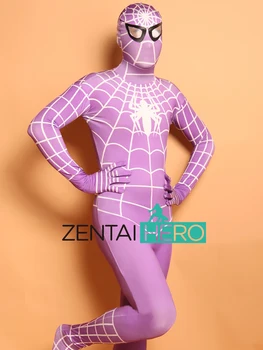 

Free Shipping DHL High Quality Mens Halloween Spiderman Cosplay Costumes Lycra Zentai SuperHero Costume Full Body Suit Full Size