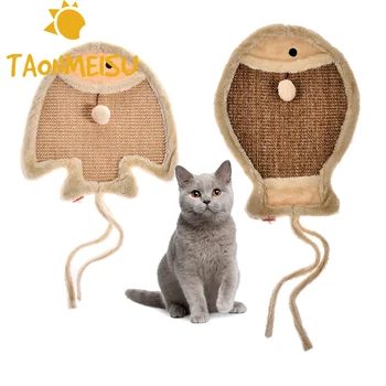

New arrival Double Sided Cat Cartoon Scratch Board Ball Toy Kitten Scratch Mat Interactive Crazy Toy Pet cat Training Pad