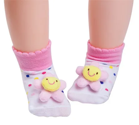 Модные хлопковые носки для малышей 0-18 месяцев, милые теплые стерео-носки с мультипликационным принтом, детские Нескользящие носки для обучения ходьбе - Цвет: 9 bai tai yang hua