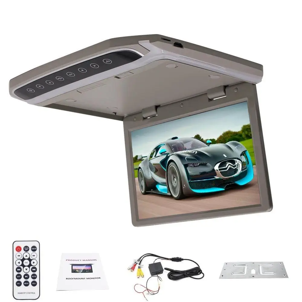 

High resolution Car Monitor FM Transmitter SD Slot overhead digital moniotr with remote controller support 1080P display