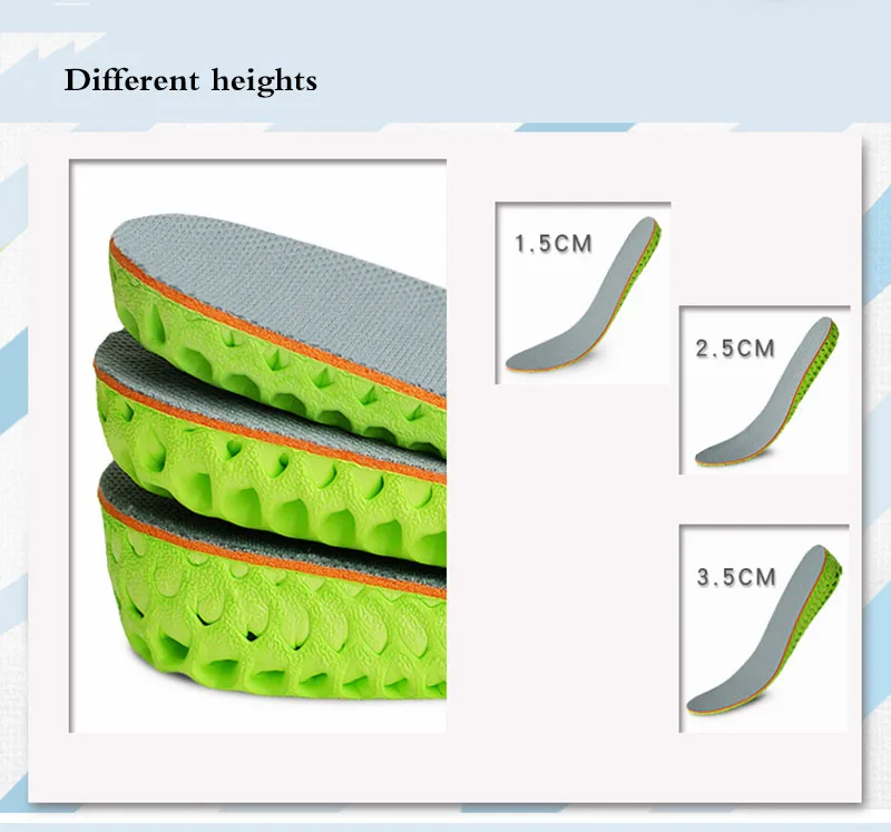 KNCOKAR увеличенные стельки для мужчин и женщин в дышащей абсорбирующей запахов увеличенная контактная платформа подвеска