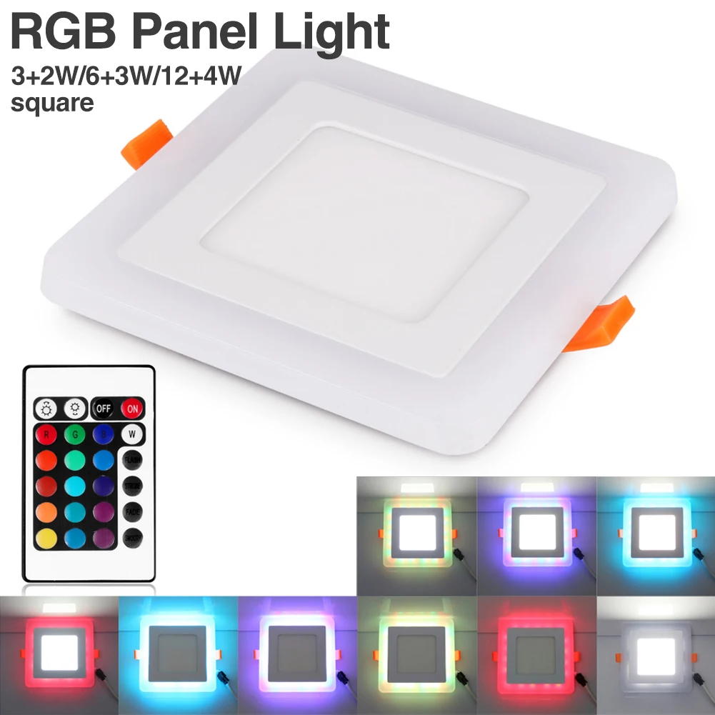 Dimmer RGB LED luz del Panel 5 w 9 w 16 w cuadrado redondo Led LED luz empotrada lámpara de techo inicio decoración lamparas 220 V 230 V 110 V
