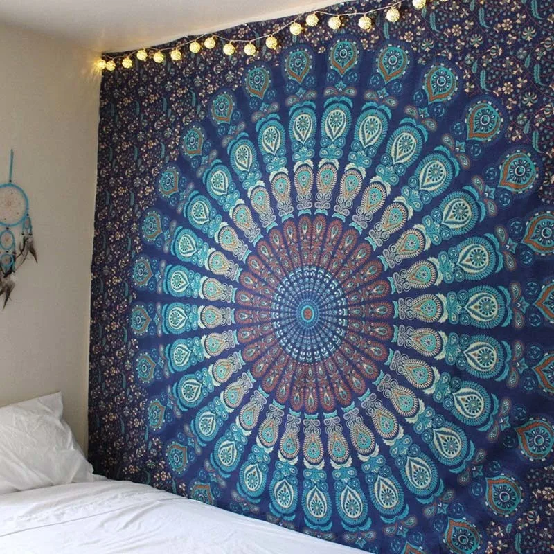 Indian Bohemian Mandala Tapestry Wallpaper Hanging Sandy Beach Throwing Carpet Camping Tent Travel Yoga Mattress Mandala - Цвет: 3