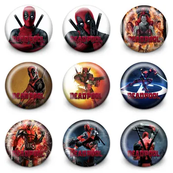 

9Pcs/Set Deadpool Round Badges Heros Souvenir Icon Buttons Pins Badges Clothes Bag Accessories Gifts for Kid 3.0CM Diameter
