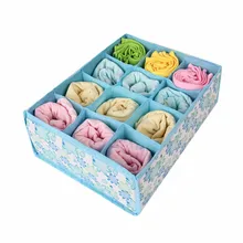 2017 Organizer Case Closet Divider Non-woven Design Home Folding Storage Box Underwear Sock Bra Ties Organizer blue red