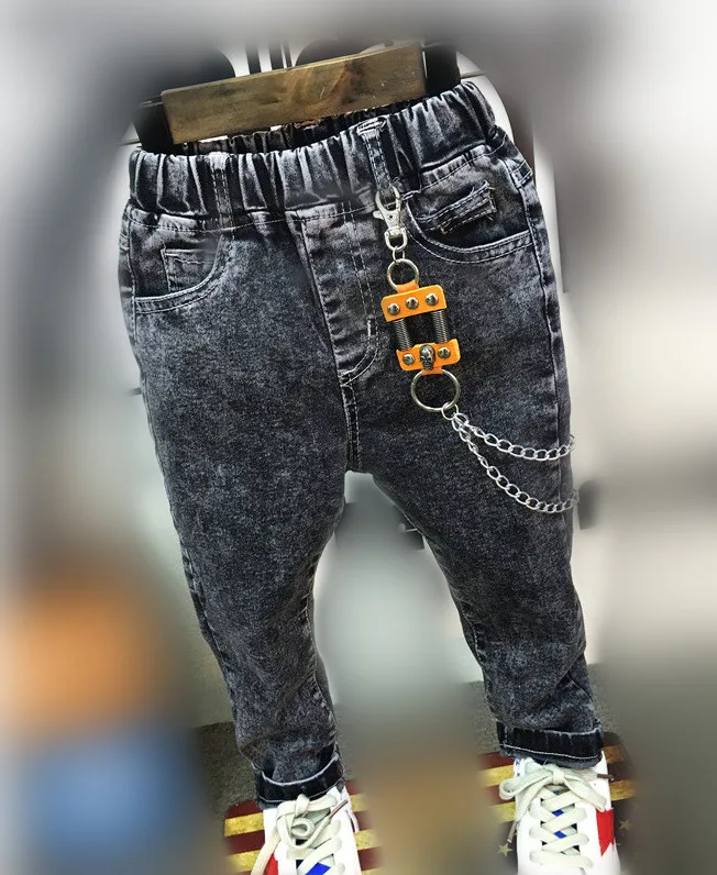 

2018 Fashion Boys Jeans for Spring & Fall 2-6Years Children's Denim Trousers Kids black gray Designed Pants ( A120027
