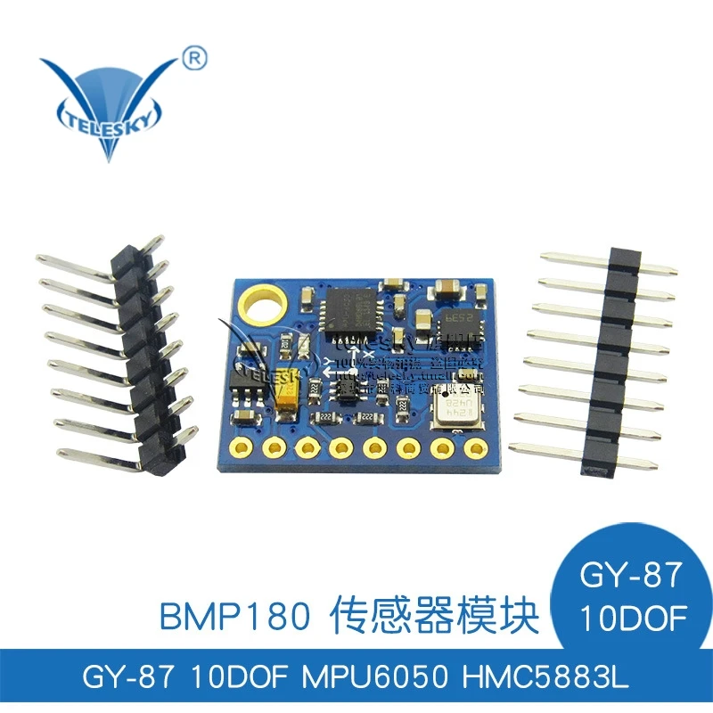 

GY-87 10DOF MPU6050 HMC5883L BMP180 sensor module