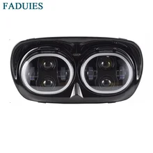 FADUIES Black 7 Inch Motorcycle Projector Day Maker Dual LED Headlight with DRL For Harley Daymaker Road Glide 2004-2013