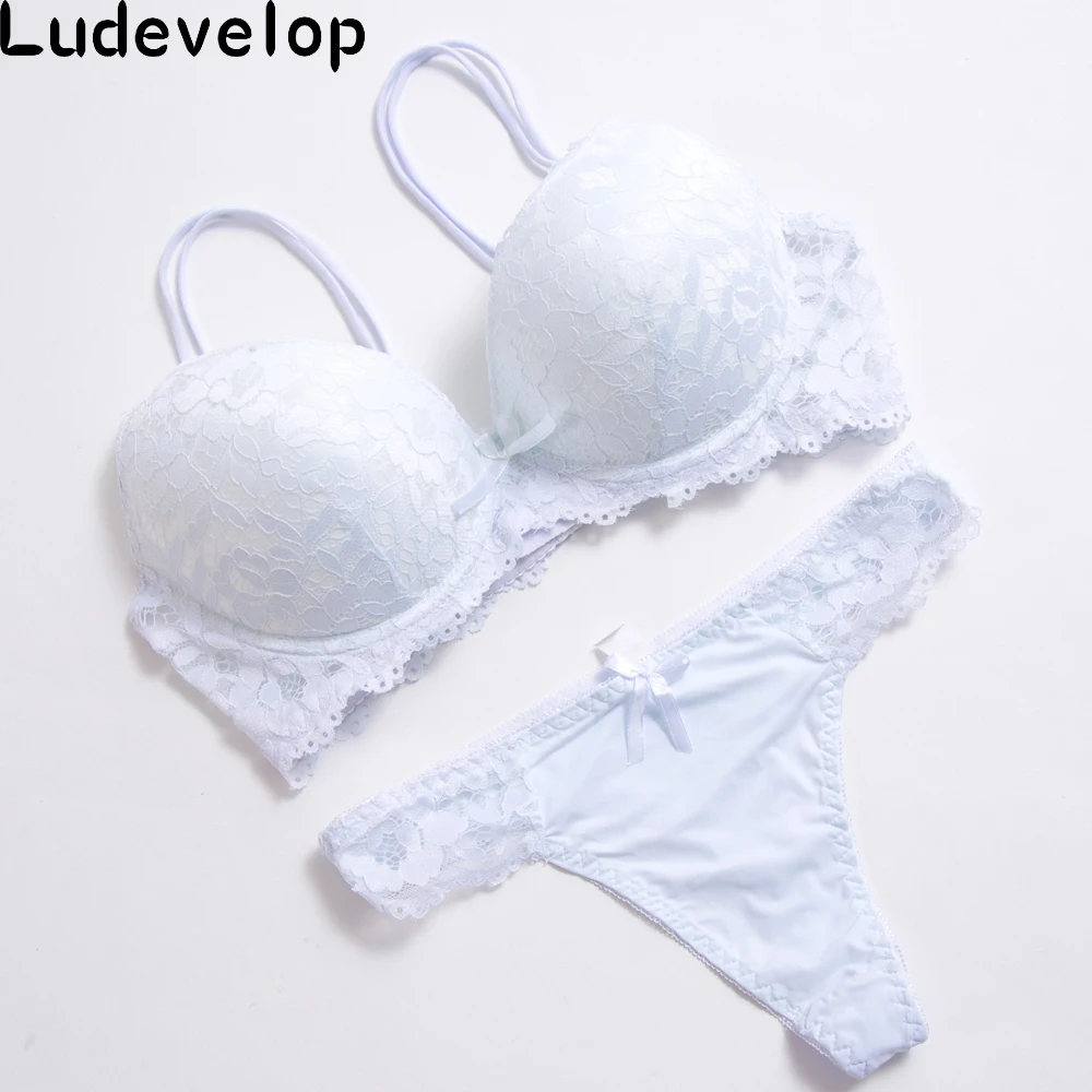 Ludevelop Lady Lace Black Push Up Bra Set Top B C D Cups sujetador encaje Underwear Women Lingerie Sexy Panties And Bra Sets