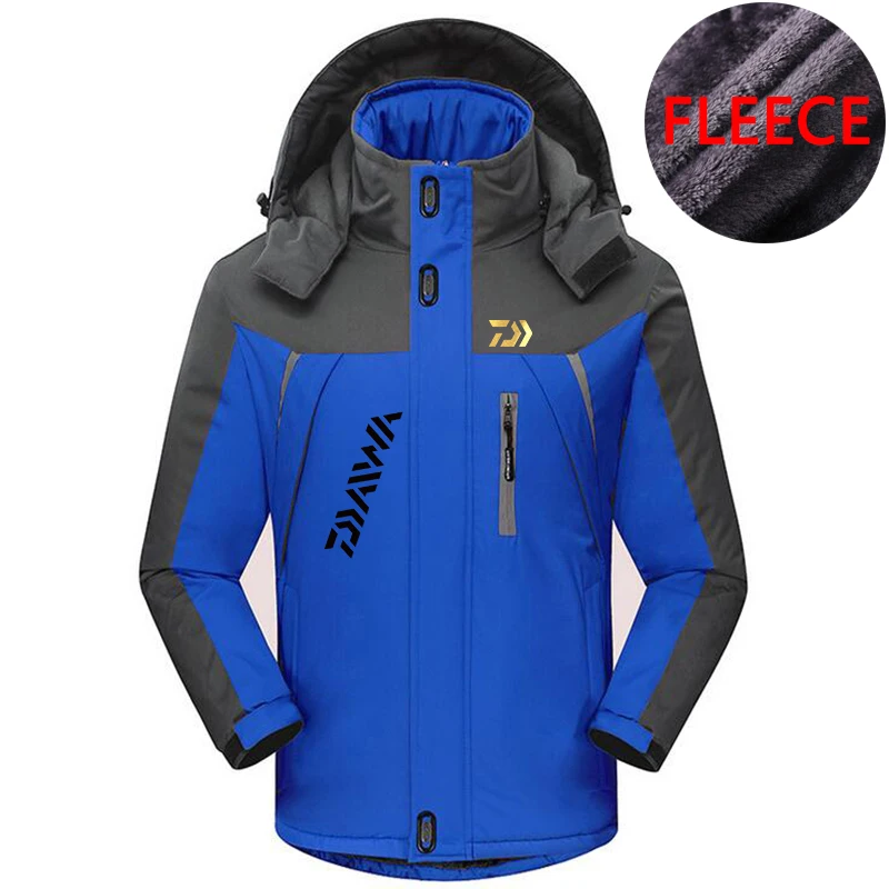 

DAIWA DAWA Plus Velvet Outdoor Sports Fishing Clothing Men Autumn Winter Waterproof Keep Warm Patchwork Hooded Jackets