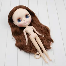 Обнаженная кукла blyth, коричневая кукла для волос, подходит для DIY Изменить игрушка BJD для девочек kdjie