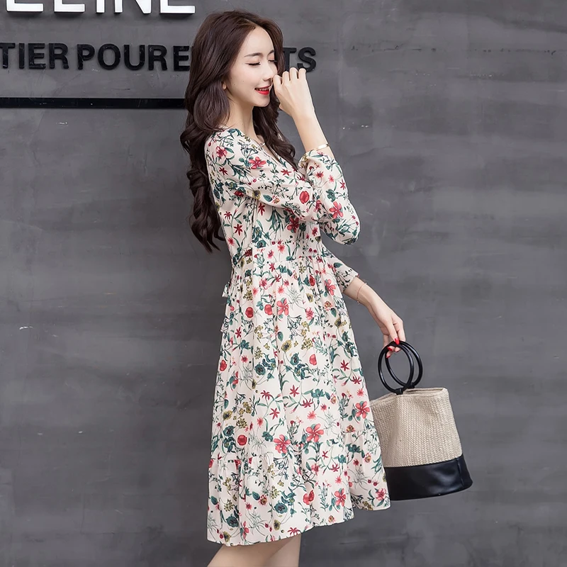 Summer 2018 Elegant Celebrity Pregnant Women loose Plus Size Short Sleeve Chiffon Casual V-neck Women Dresses (5)